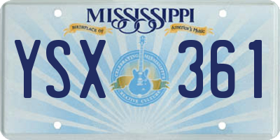 MS license plate YSX361