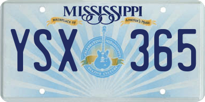 MS license plate YSX365