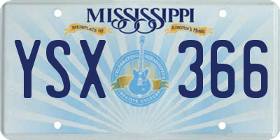 MS license plate YSX366