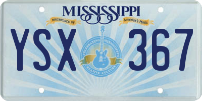 MS license plate YSX367
