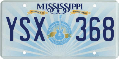 MS license plate YSX368