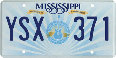 MS license plate YSX371