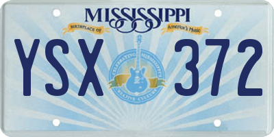 MS license plate YSX372
