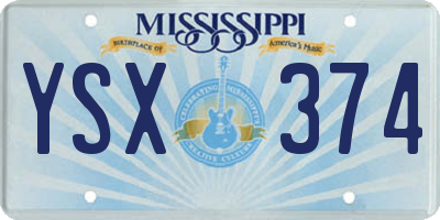 MS license plate YSX374