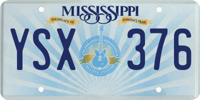 MS license plate YSX376