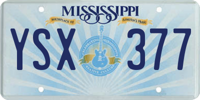 MS license plate YSX377
