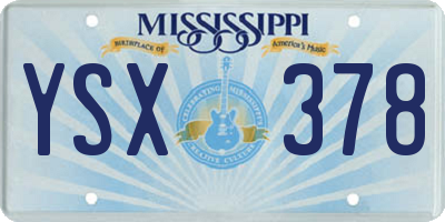 MS license plate YSX378