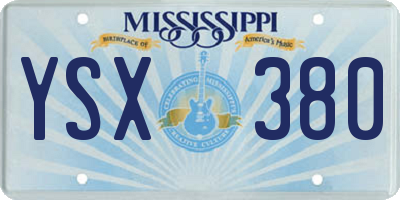 MS license plate YSX380