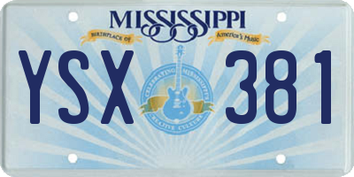 MS license plate YSX381