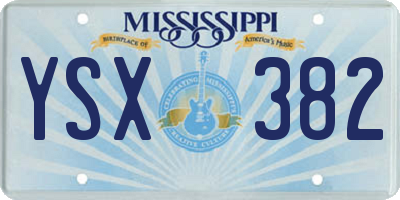 MS license plate YSX382