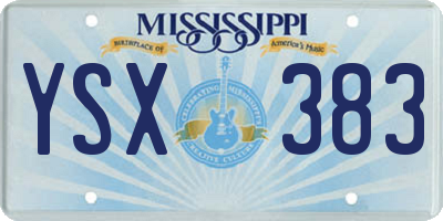 MS license plate YSX383