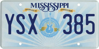 MS license plate YSX385