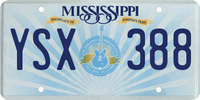 MS license plate YSX388