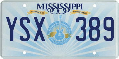 MS license plate YSX389