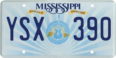 MS license plate YSX390