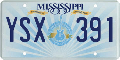 MS license plate YSX391