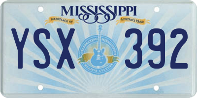 MS license plate YSX392