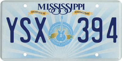 MS license plate YSX394