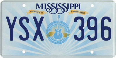 MS license plate YSX396