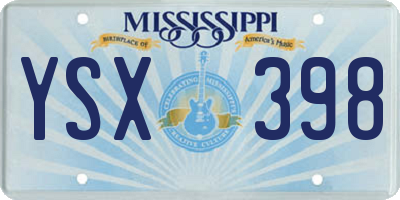 MS license plate YSX398