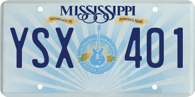 MS license plate YSX401