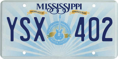 MS license plate YSX402