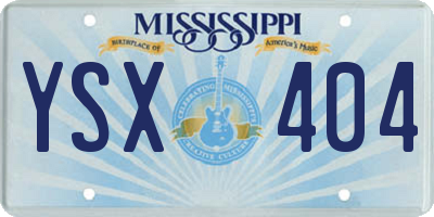 MS license plate YSX404
