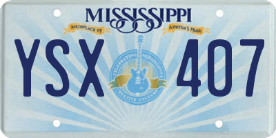 MS license plate YSX407