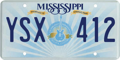 MS license plate YSX412