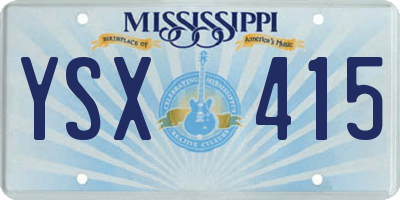 MS license plate YSX415