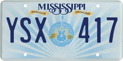 MS license plate YSX417
