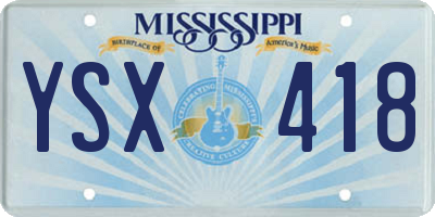 MS license plate YSX418