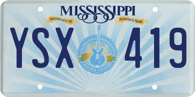 MS license plate YSX419