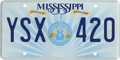MS license plate YSX420