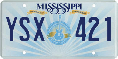MS license plate YSX421