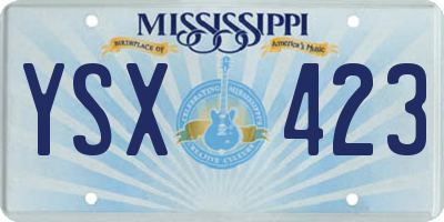 MS license plate YSX423