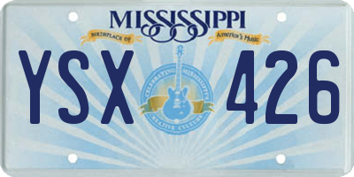 MS license plate YSX426