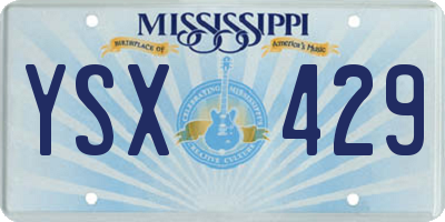 MS license plate YSX429