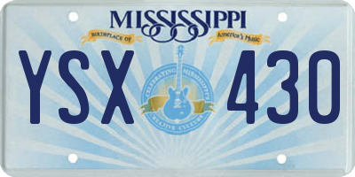 MS license plate YSX430