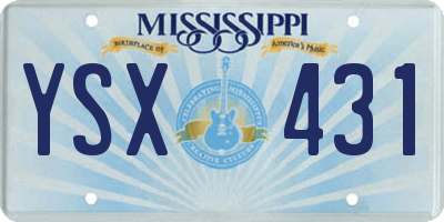 MS license plate YSX431