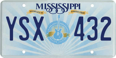 MS license plate YSX432
