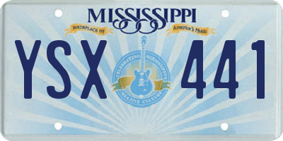 MS license plate YSX441