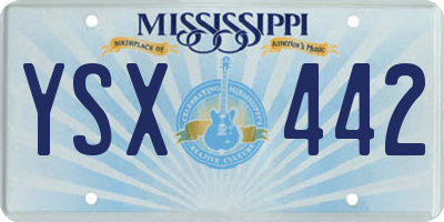 MS license plate YSX442