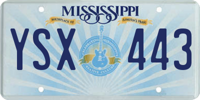 MS license plate YSX443