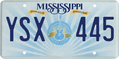 MS license plate YSX445