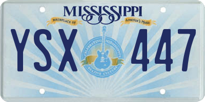 MS license plate YSX447