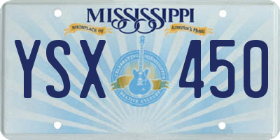 MS license plate YSX450