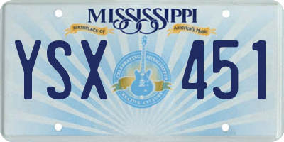MS license plate YSX451