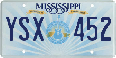 MS license plate YSX452