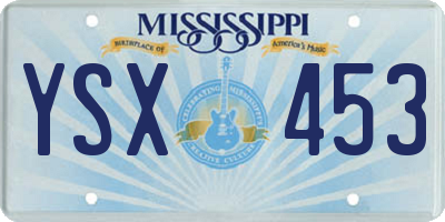 MS license plate YSX453